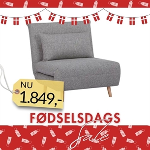 Marlow Sovesofa/Loungestol (grå) - B:82 x L:87,5/192,5 cm. 